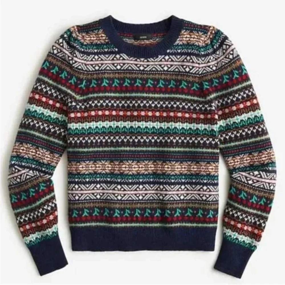 J.Crew Fair Isle Cherry Cottagecore Cherry Sweater 3X